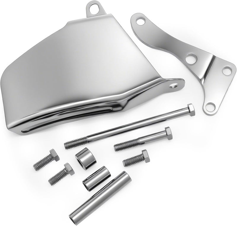 daola888 Long Water Pump Alternator Bracket, Black, Compatible with Chevy SBC SB 305 350, with Hardware (Silver).1969 to 1986 SBC with Long Water Pump. - Image 1